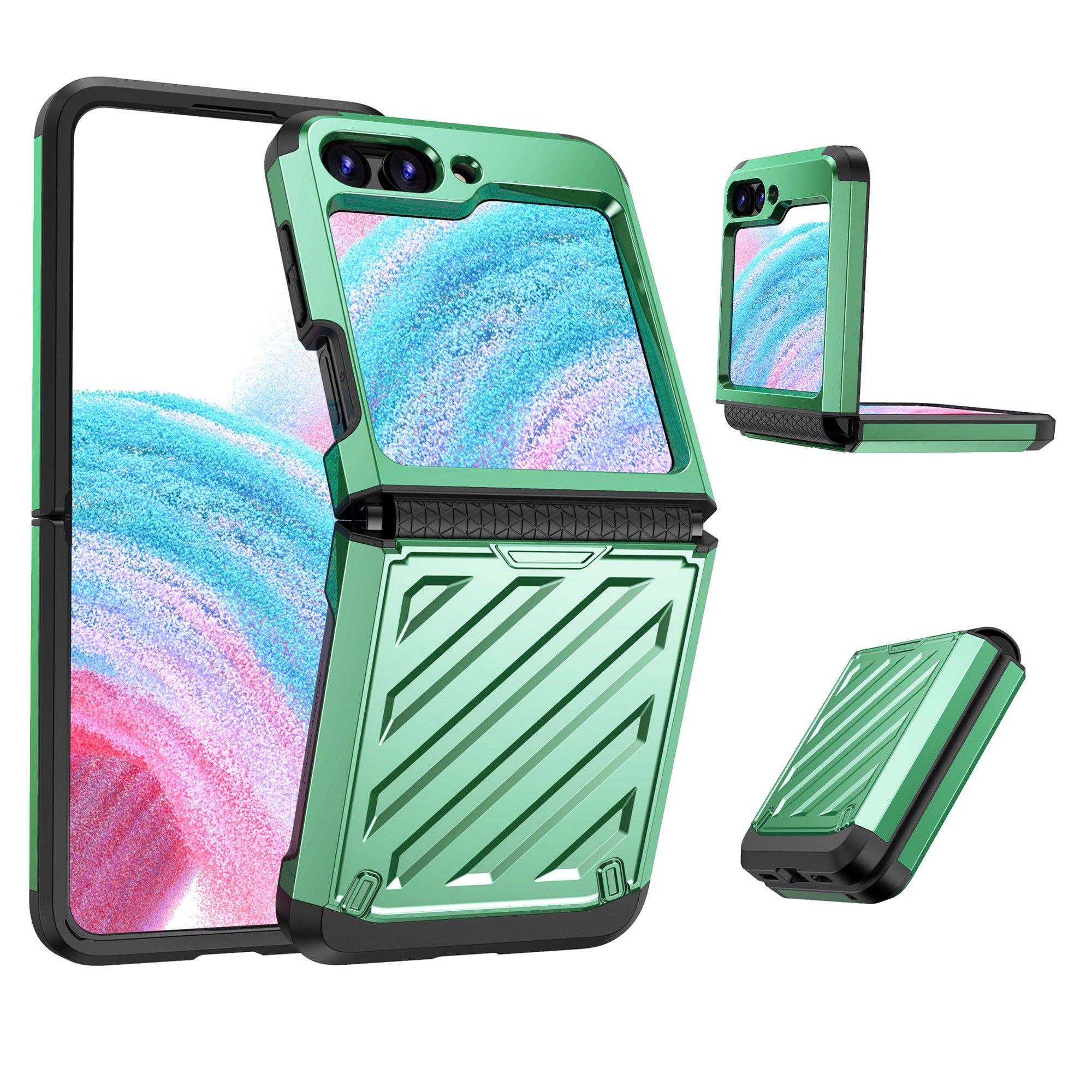 For Samsung Galaxy Z Flip5 5G Folding Phone Electroplating Protective Cover PC TPU Anti-fall Case