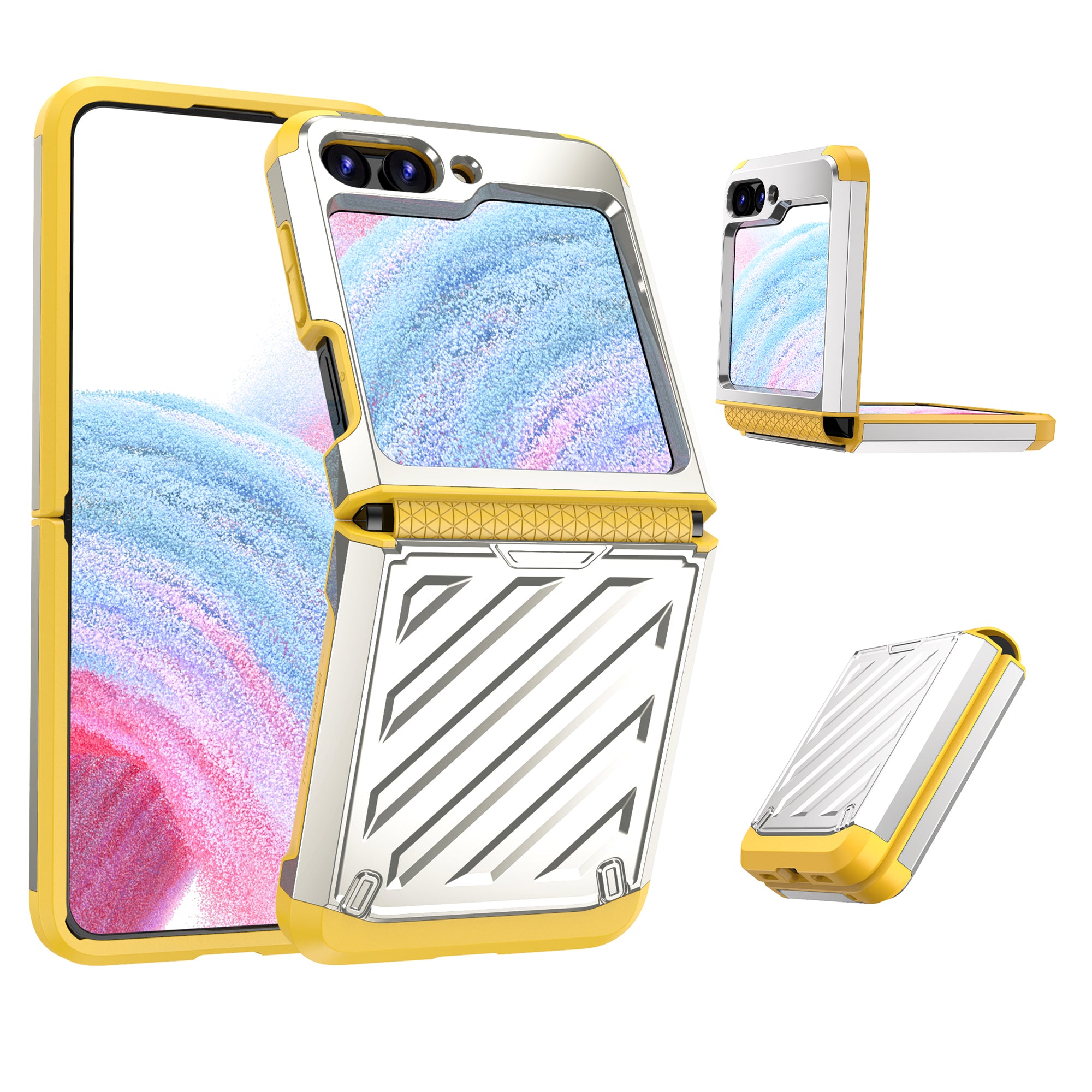 For Samsung Galaxy Z Flip5 5G Folding Phone Electroplating Protective Cover PC TPU Anti-fall Case