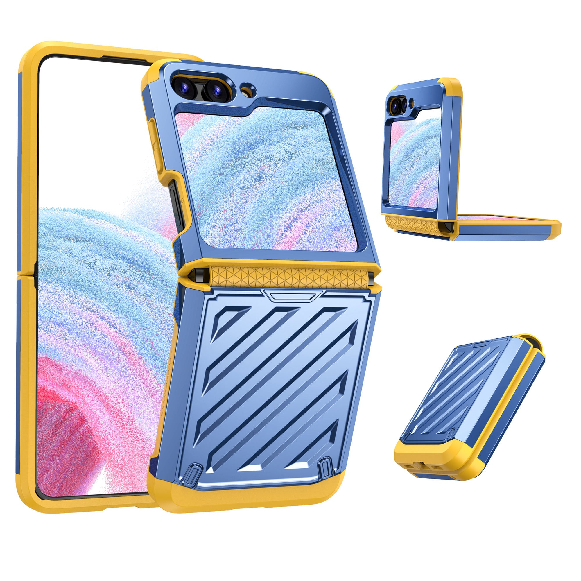 For Samsung Galaxy Z Flip5 5G Folding Phone Electroplating Protective Cover PC TPU Anti-fall Case