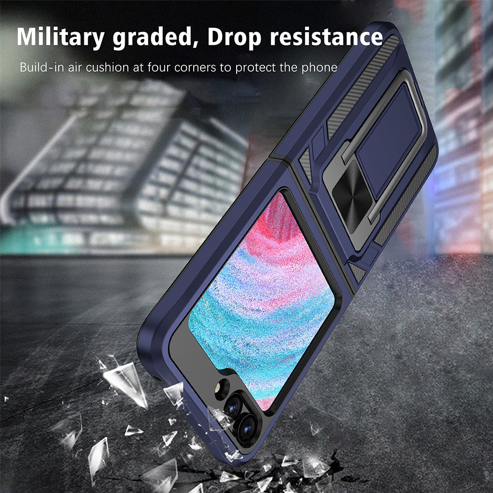 For Samsung Galaxy Z Flip5 5G Folding Phone Kickstand Cover PC TPU Case Support Magnetic Car Mount