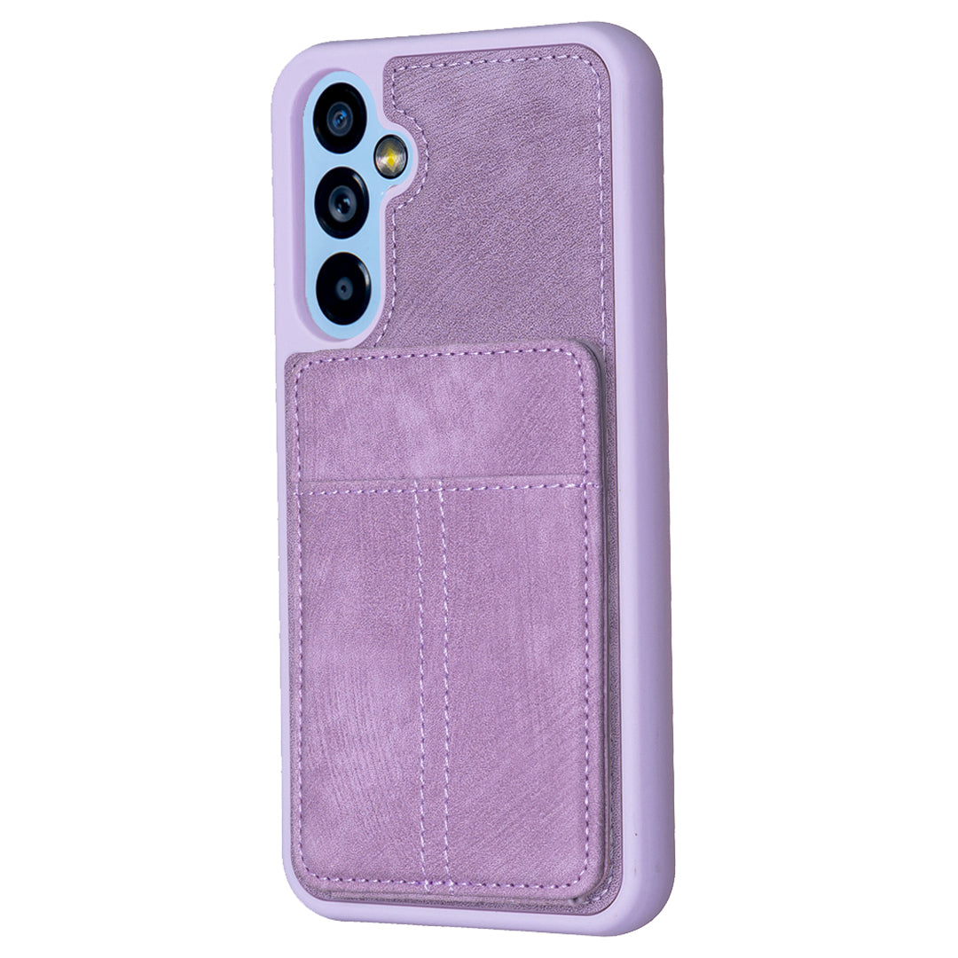 BF28 For Samsung Galaxy A14 4G 5G Card Slots Matte PU Leather Coated TPU Phone Cover Shockproof Kickstand Case