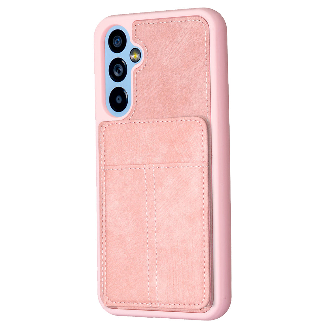 BF28 For Samsung Galaxy A14 4G 5G Card Slots Matte PU Leather Coated TPU Phone Cover Shockproof Kickstand Case