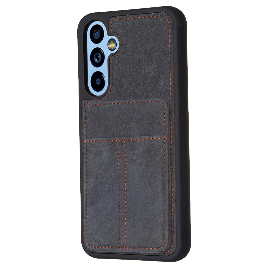 BF28 For Samsung Galaxy A54 5G Card Slots Shell Matte PU Leather Coated TPU Phone Cover Kickstand Case
