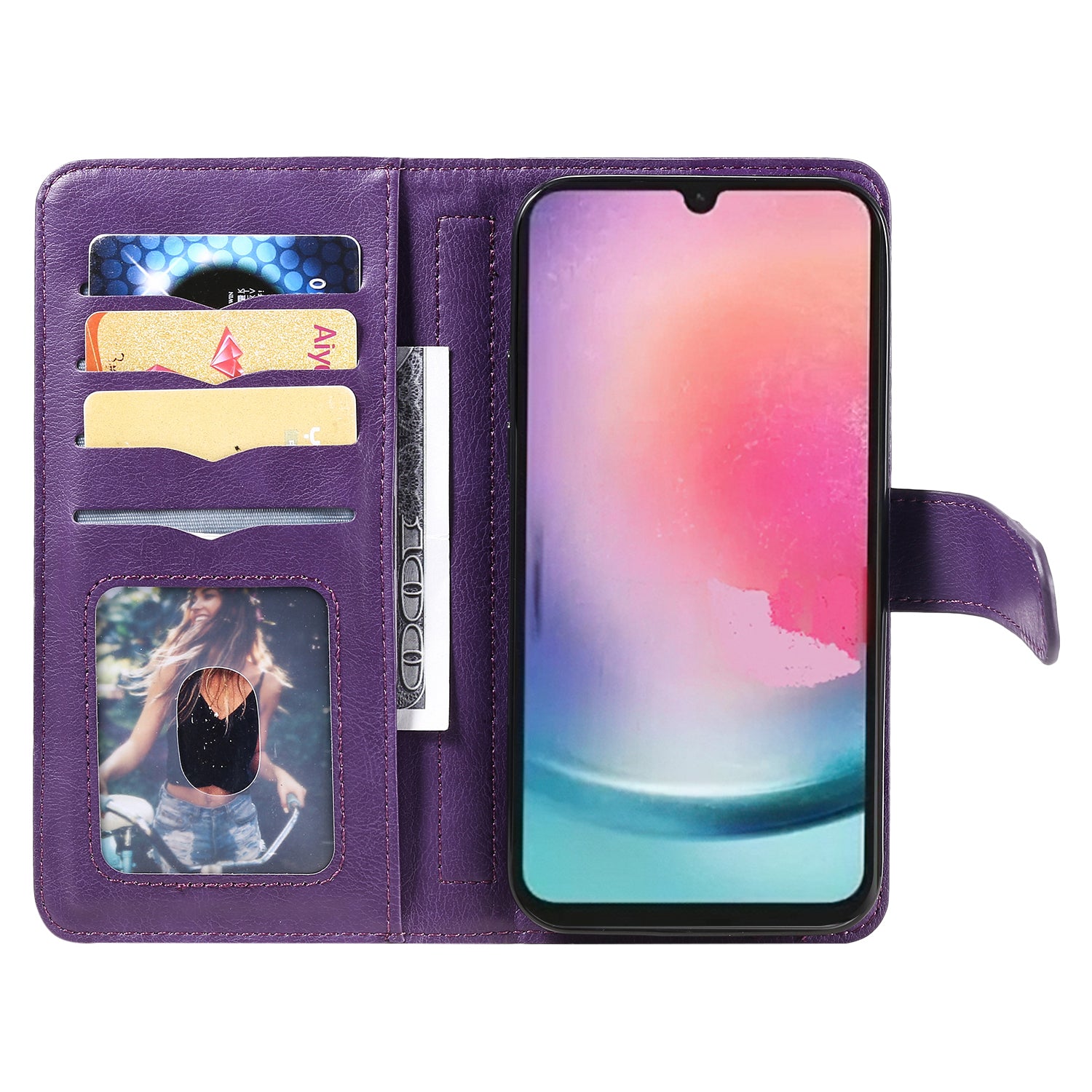 KT Multi-functional Series-1 For Samsung Galaxy A25 5G A24 4G 10 Card Slots Phone Case PU Leather Wallet Stand Cover