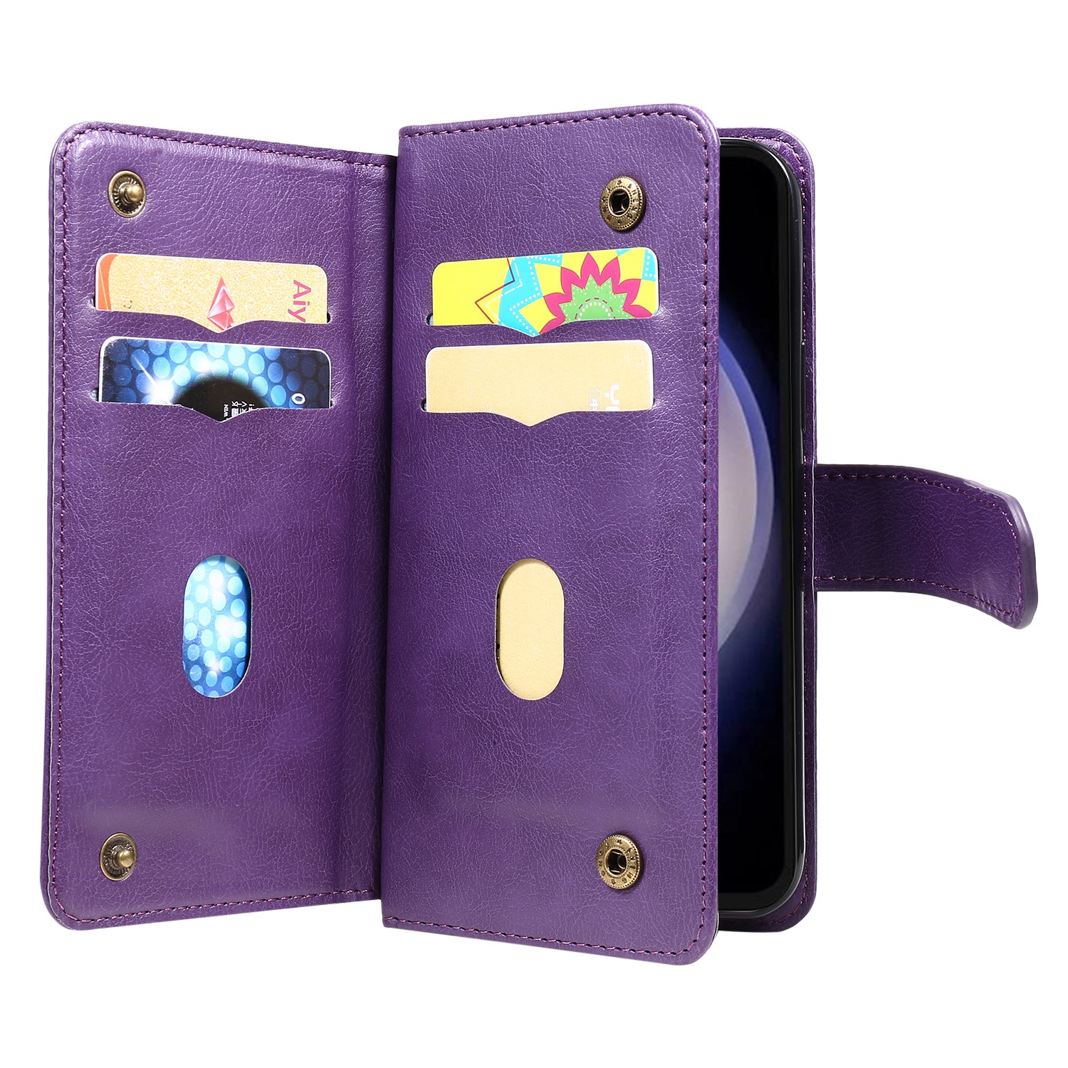 KT Multi-functional Series-1 for Samsung Galaxy S23 FE Leather Wallet Case 10 Card Slots Flip Stand Phone Cover