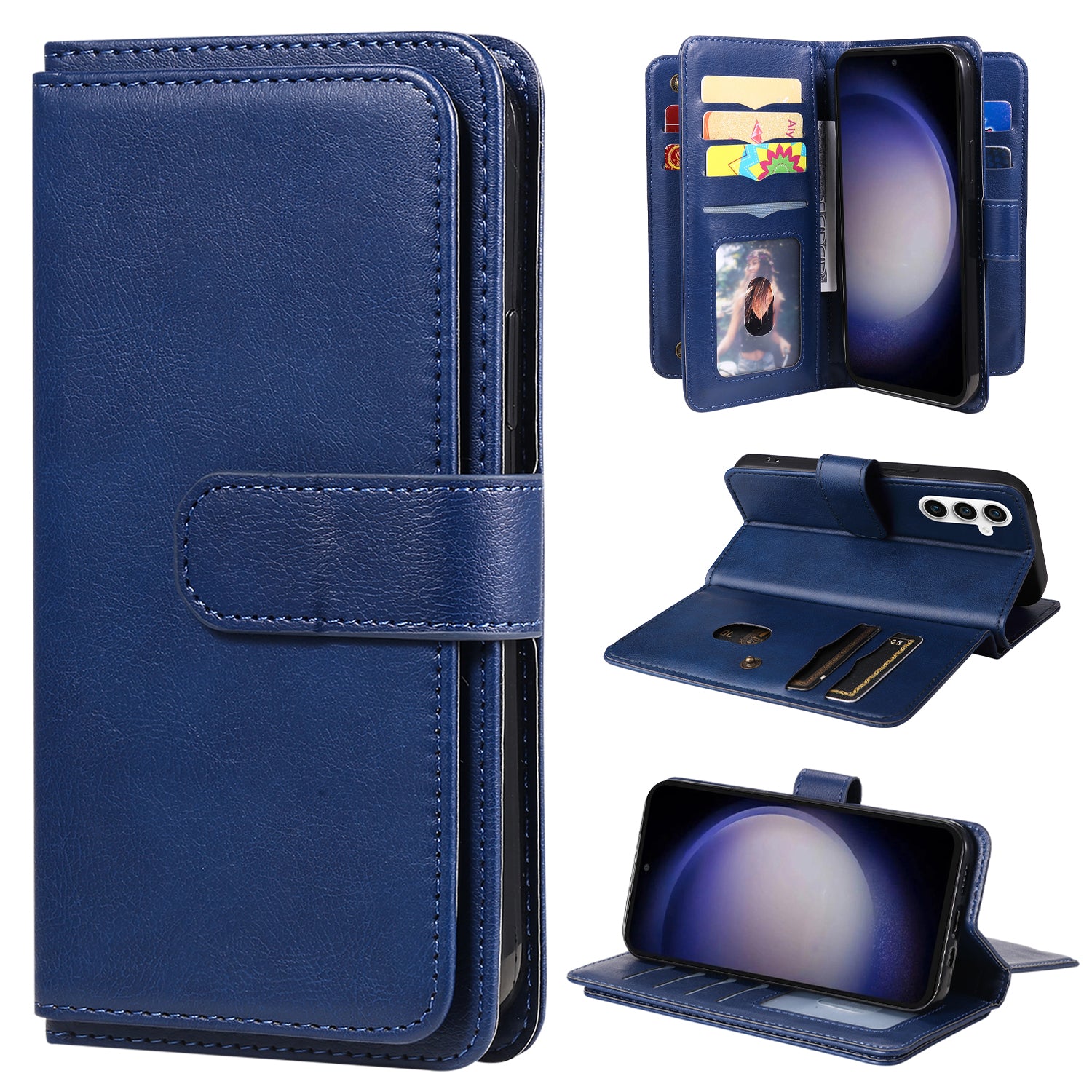 KT Multi-functional Series-1 for Samsung Galaxy S23 FE Leather Wallet Case 10 Card Slots Flip Stand Phone Cover