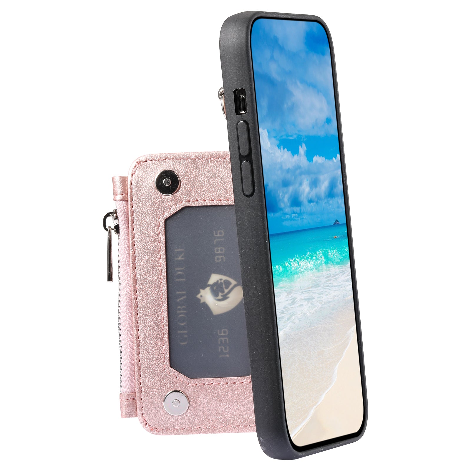 009 For Samsung Galaxy A52 4G A52 5G 52s 5G RFID Blocking Phone Case PU TPU Cover Kickstand Zipper Wallet Shell with Strap