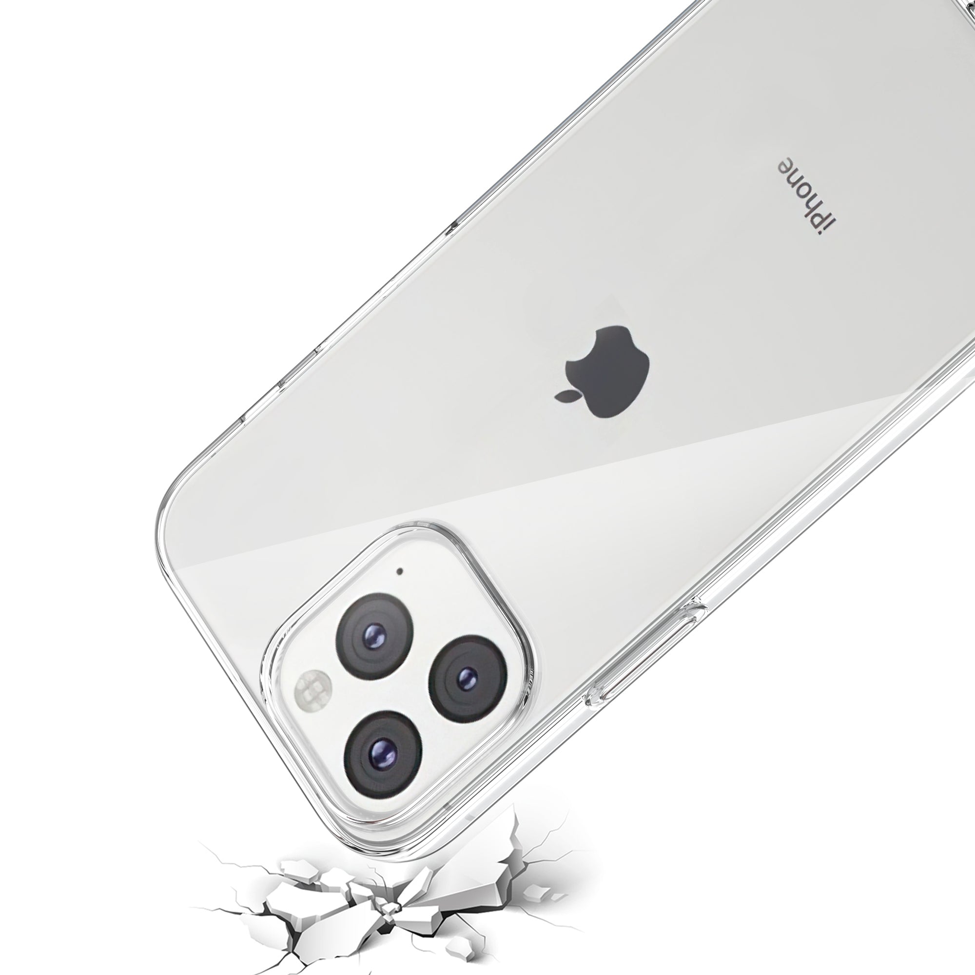 For iPhone 15 Plus Anti-drop Clear TPU Phone Case with 2.5D Arc Edge Tempered Glass Screen Film