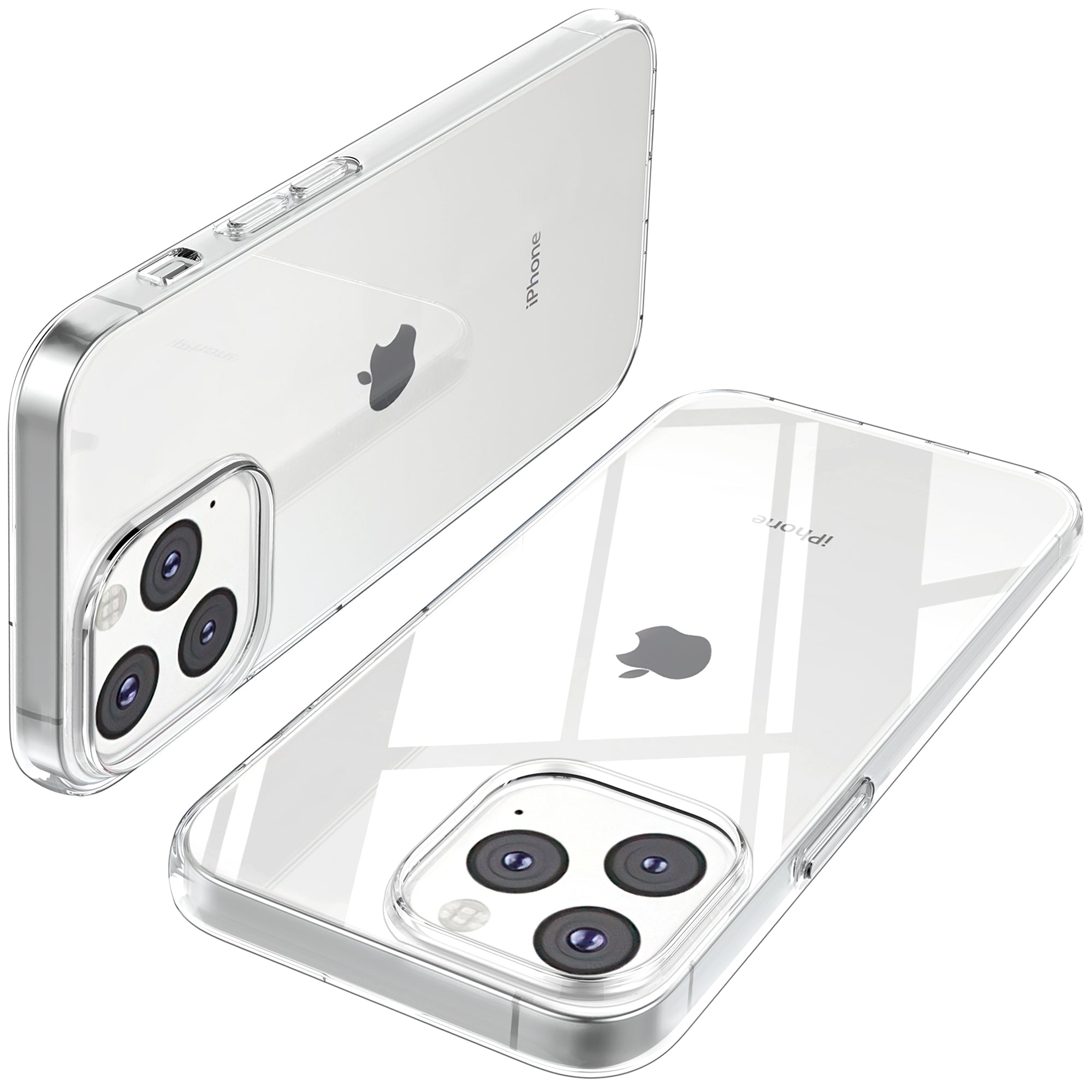 For iPhone 15 Pro TPU Clear Phone Case Tempered Glass Lens Protector 2.5D Arc Edge Screen Protector