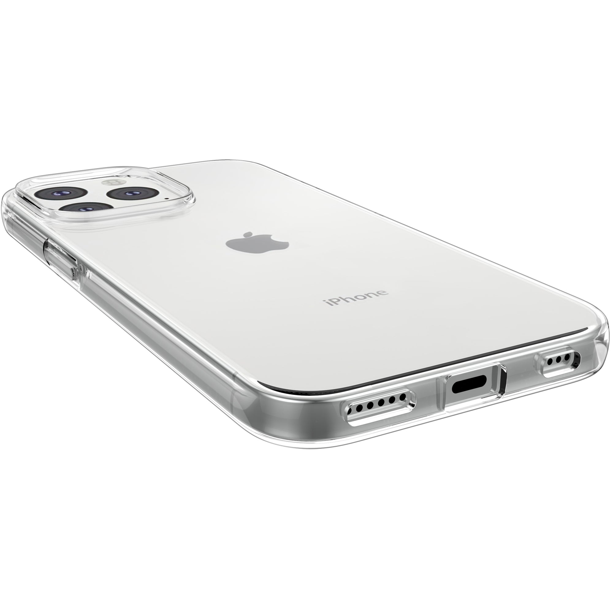 For iPhone 15 Pro TPU Clear Phone Case Tempered Glass Lens Protector 2.5D Arc Edge Screen Protector