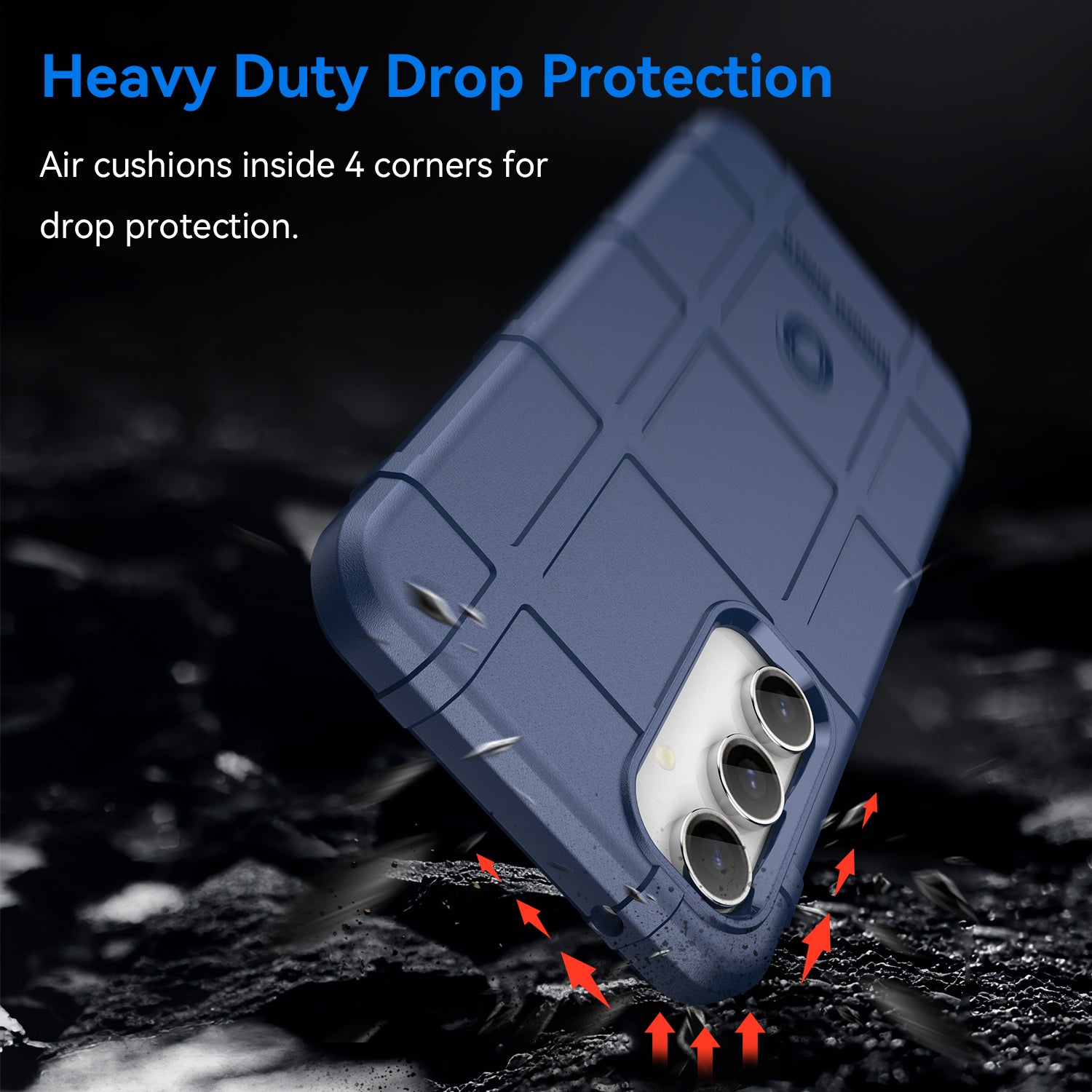 For Samsung Galaxy S23 FE Shockproof Case Square Grid Texture Soft TPU Phone Back Cover
