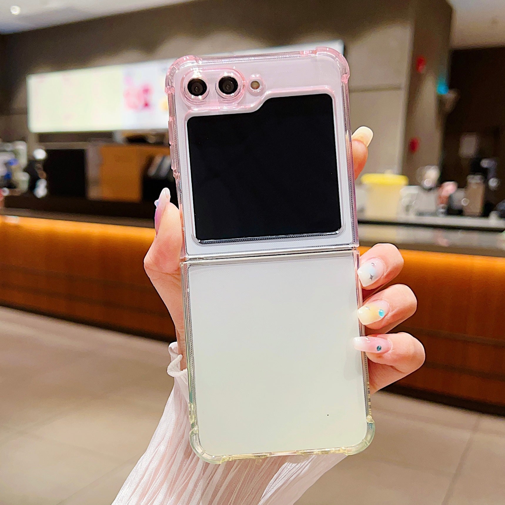 For Samsung Galaxy Z Flip5 5G Gradient Color Folding Phone Case Anti-scratch TPU Cover