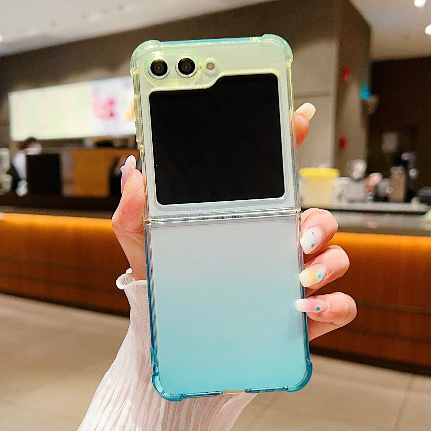 For Samsung Galaxy Z Flip5 5G Gradient Color Folding Phone Case Anti-scratch TPU Cover