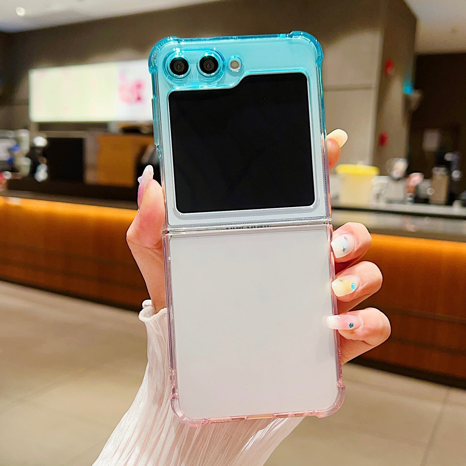 For Samsung Galaxy Z Flip5 5G Gradient Color Folding Phone Case Anti-scratch TPU Cover