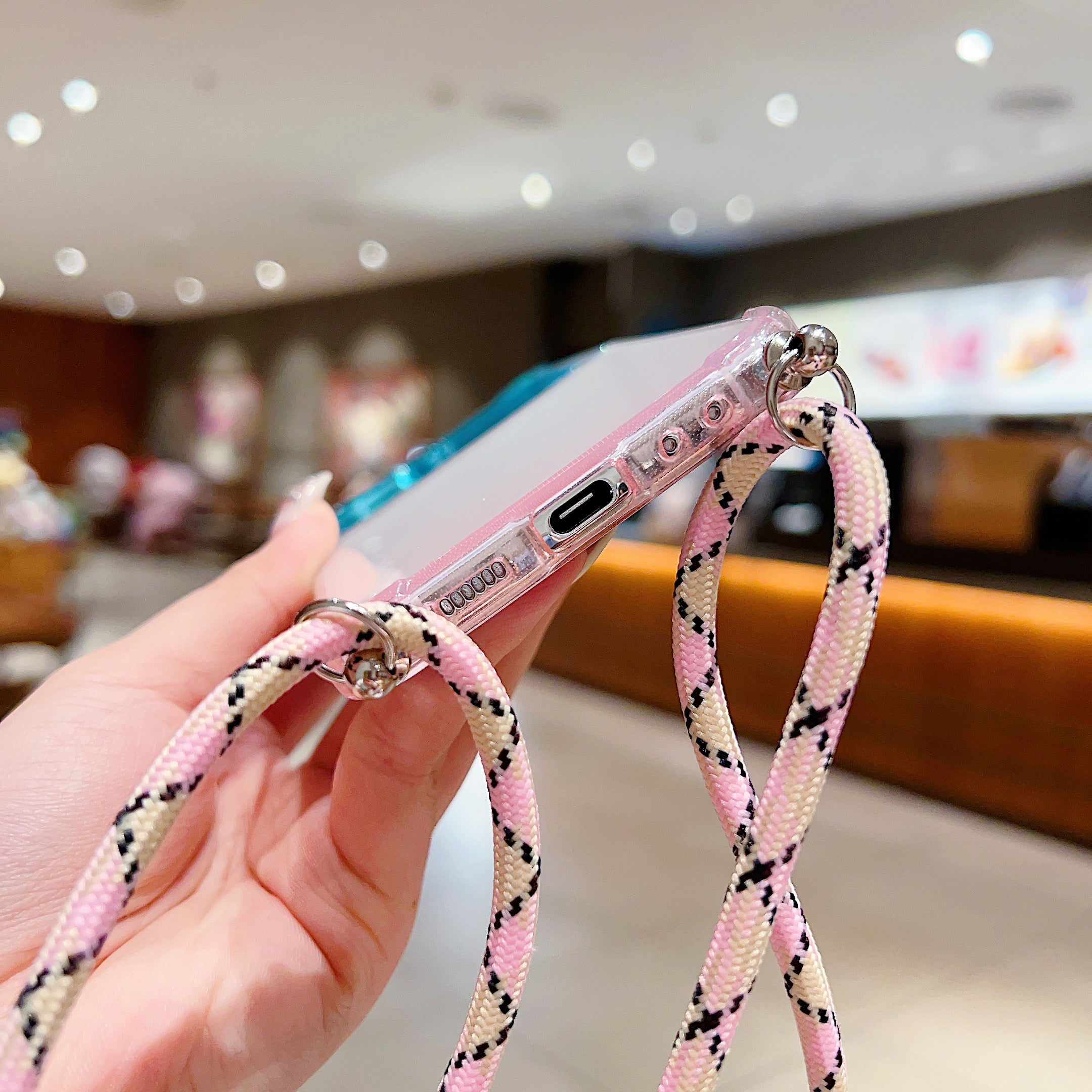 For Samsung Galaxy Z Flip5 5G TPU Case Gradient Color Folding Phone Cover with Shoulder Strap