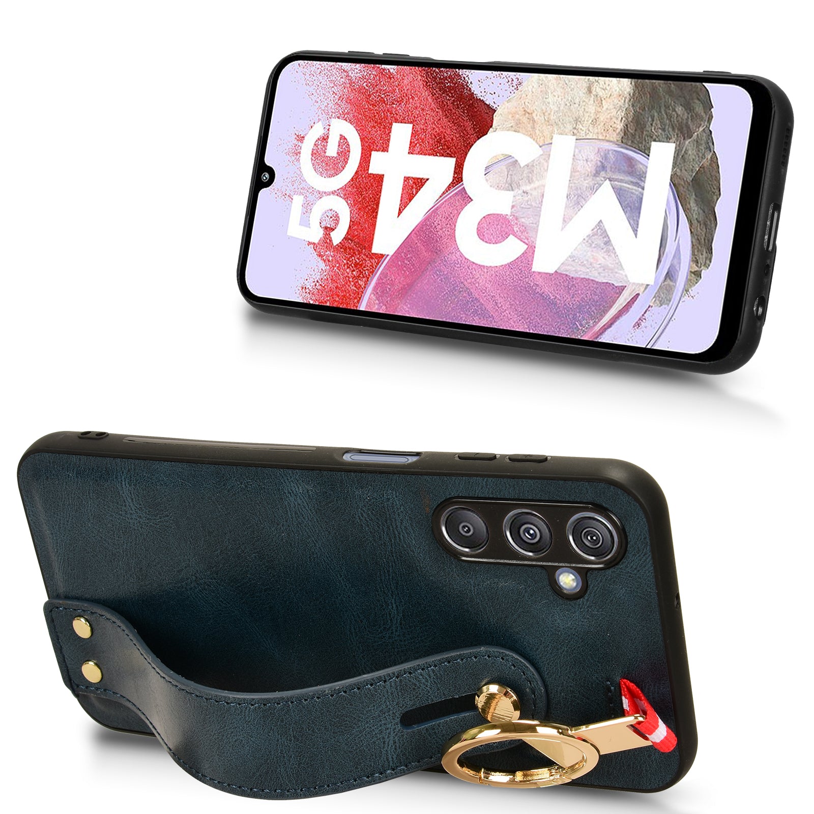 For Samsung Galaxy M34 5G F34 5G Phone Case Wristband Kickstand Bottle Opener Leather PC TPU Cover