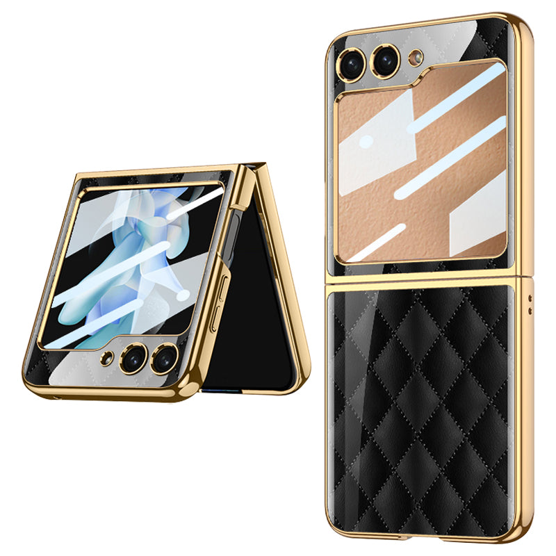 GKK Style 3 For Samsung Galaxy Z Flip5 5G Hard PC Phone Case Pattern Printing Shockproof Phone Cover with Tempered Glass Film