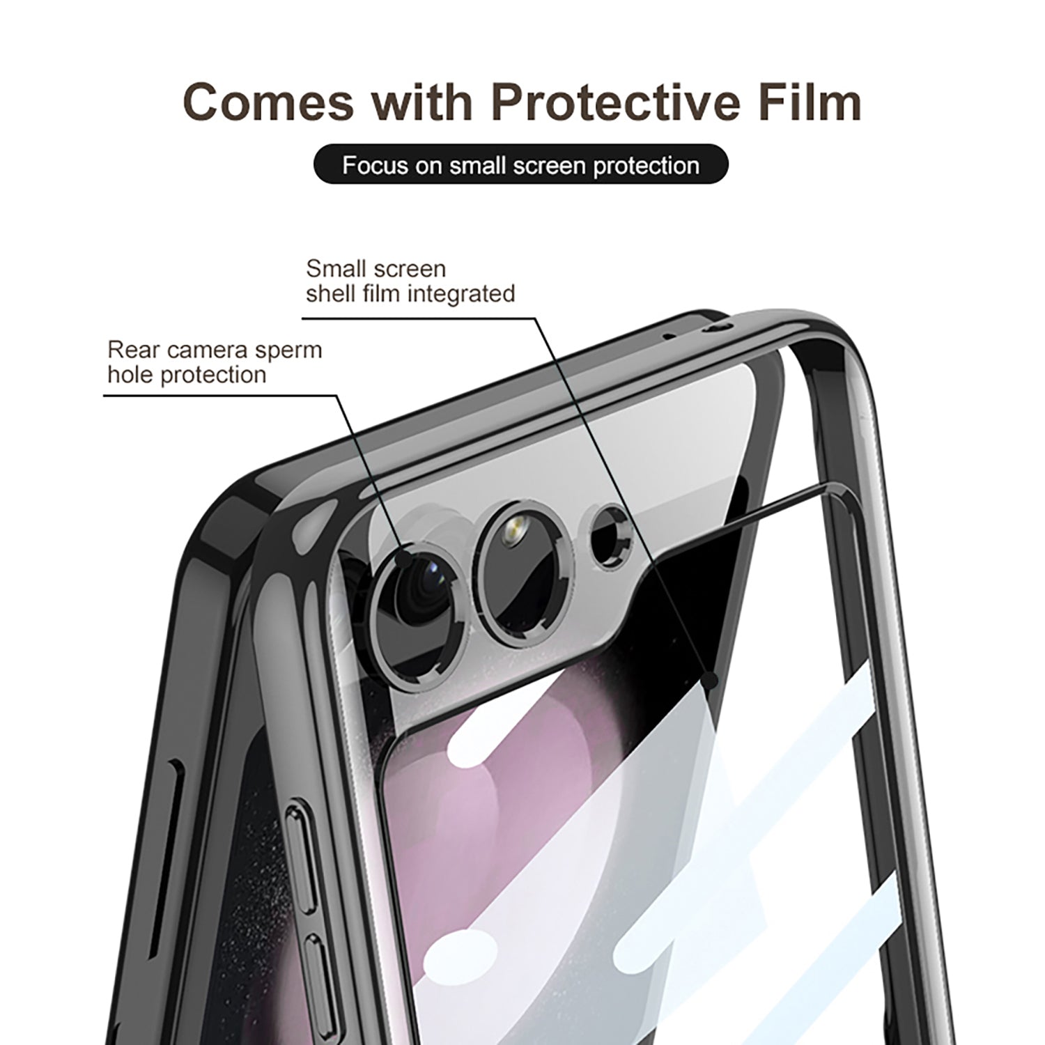 GKK For Samsung Galaxy Z Flip5 5G Magnetic Hinge Protection Phone Case Hard PC Kickstand Cover with Small Screen Film