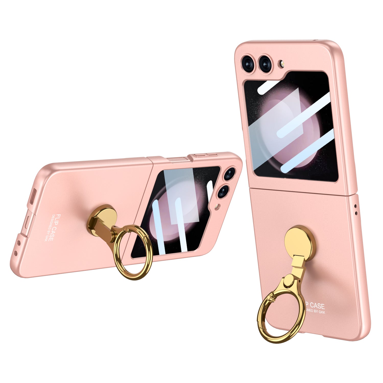 GKK For Samsung Galaxy Z Flip5 5G Slim Phone Case Hard PC Kickstand Cover with Small Screen Film