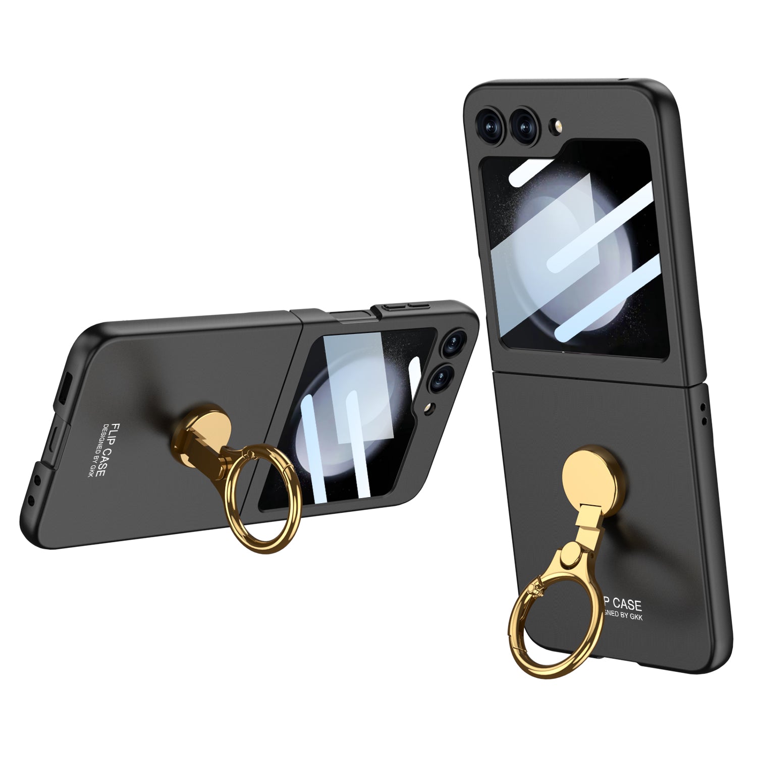 GKK For Samsung Galaxy Z Flip5 5G Slim Phone Case Hard PC Kickstand Cover with Small Screen Film
