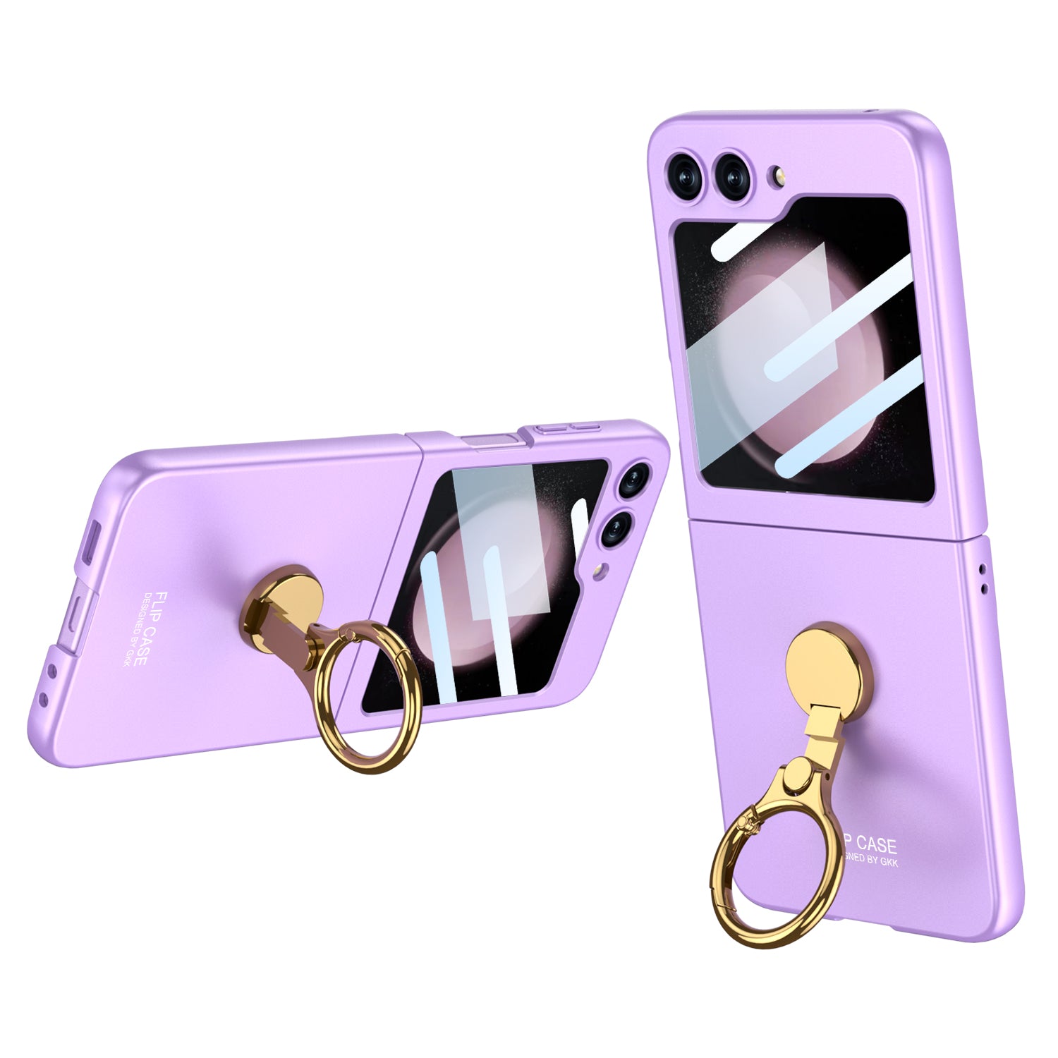 GKK For Samsung Galaxy Z Flip5 5G Slim Phone Case Hard PC Kickstand Cover with Small Screen Film