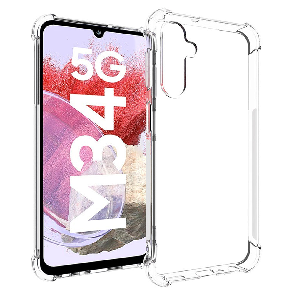 For Samsung Galaxy M34 5G / F34 5G Shockproof Phone Cover Transparent Anti-Dust TPU Phone Case