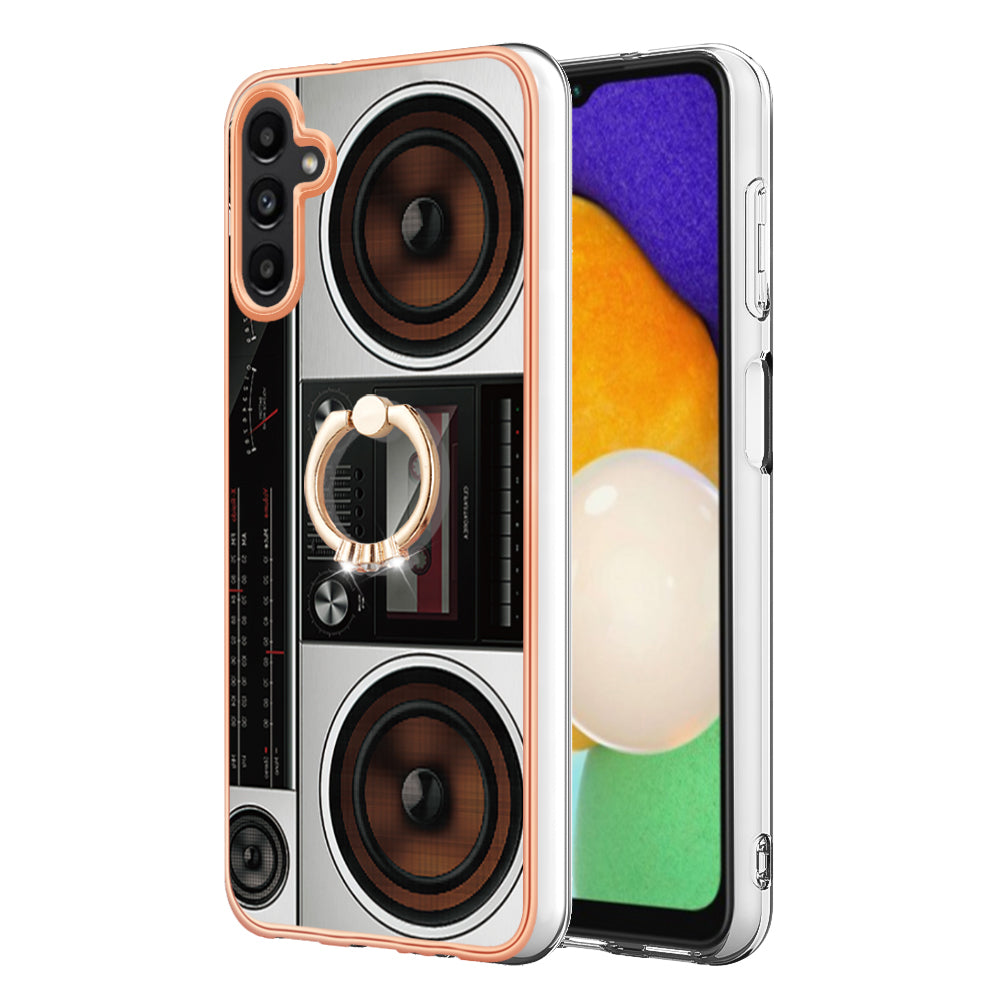 YB IMD Series-20 Style D Kickstand Phone Cover for Samsung Galaxy A13 5G A04s 4G M13 5G 2.0mm TPU IMD Electroplating Case