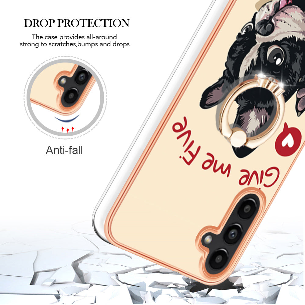 YB IMD Series-20 Style D Kickstand Phone Cover for Samsung Galaxy A13 5G A04s 4G M13 5G 2.0mm TPU IMD Electroplating Case