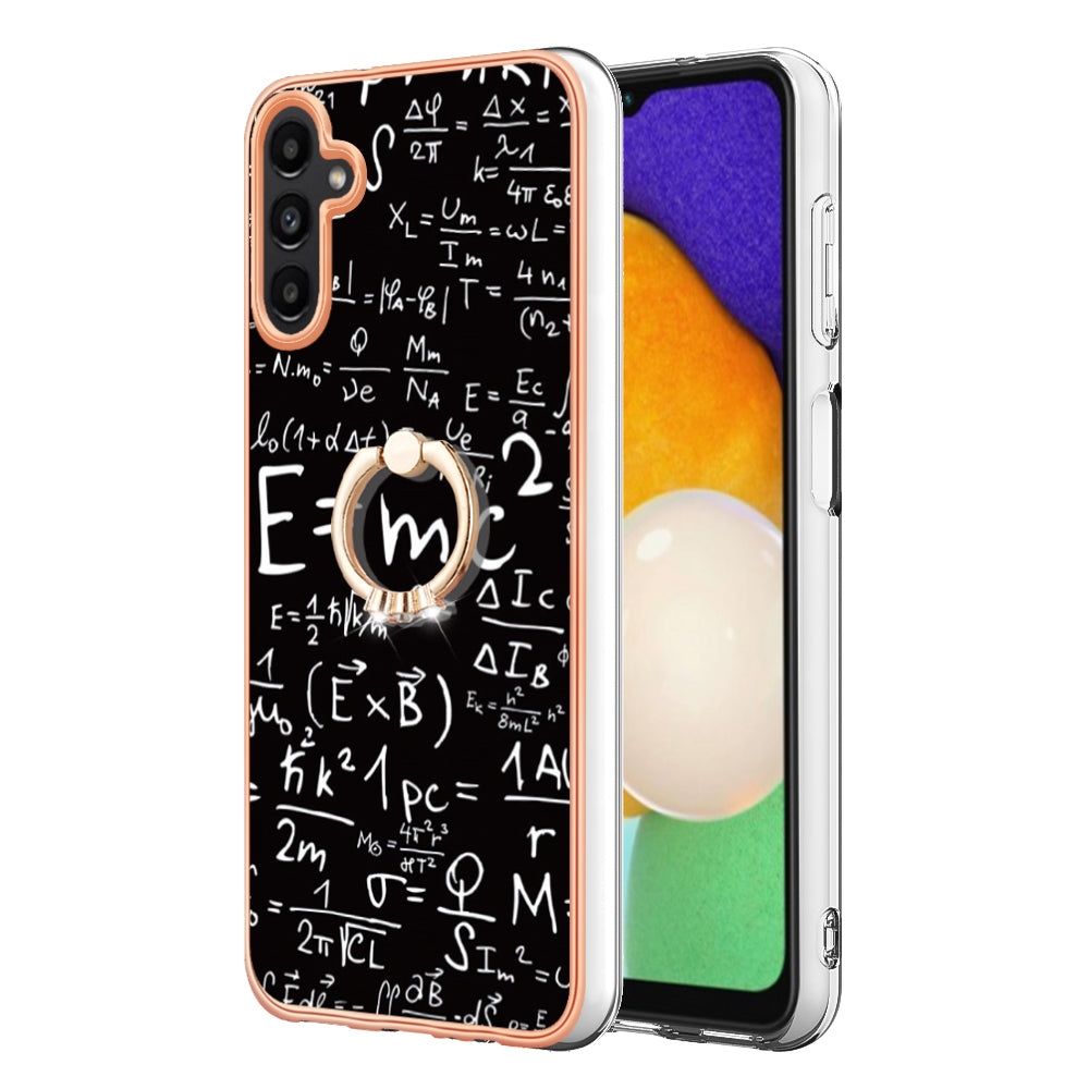 YB IMD Series-20 Style D Kickstand Phone Cover for Samsung Galaxy A13 5G A04s 4G M13 5G 2.0mm TPU IMD Electroplating Case