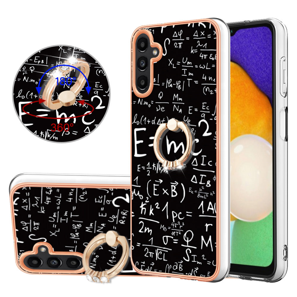 YB IMD Series-20 Style D Kickstand Phone Cover for Samsung Galaxy A13 5G A04s 4G M13 5G 2.0mm TPU IMD Electroplating Case