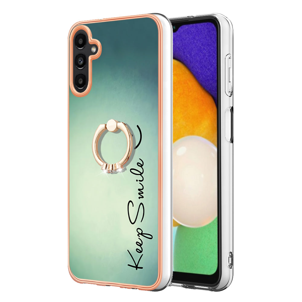 YB IMD Series-20 Style D Kickstand Phone Cover for Samsung Galaxy A13 5G A04s 4G M13 5G 2.0mm TPU IMD Electroplating Case