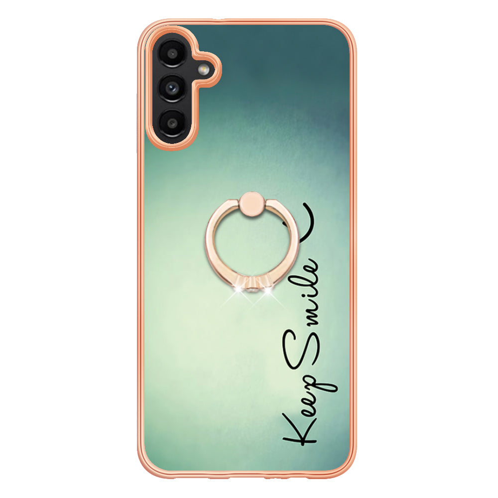 YB IMD Series-20 Style D Kickstand Phone Cover for Samsung Galaxy A13 5G A04s 4G M13 5G 2.0mm TPU IMD Electroplating Case