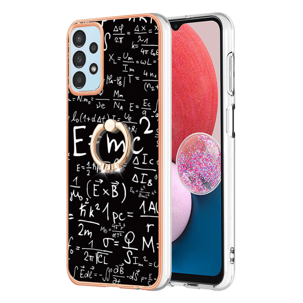 YB IMD Series-20 Style D 2.0mm TPU Phone Case for Samsung Galaxy A52 4G 5G A52s 5G Ring Kickstand IMD Electroplated Cover