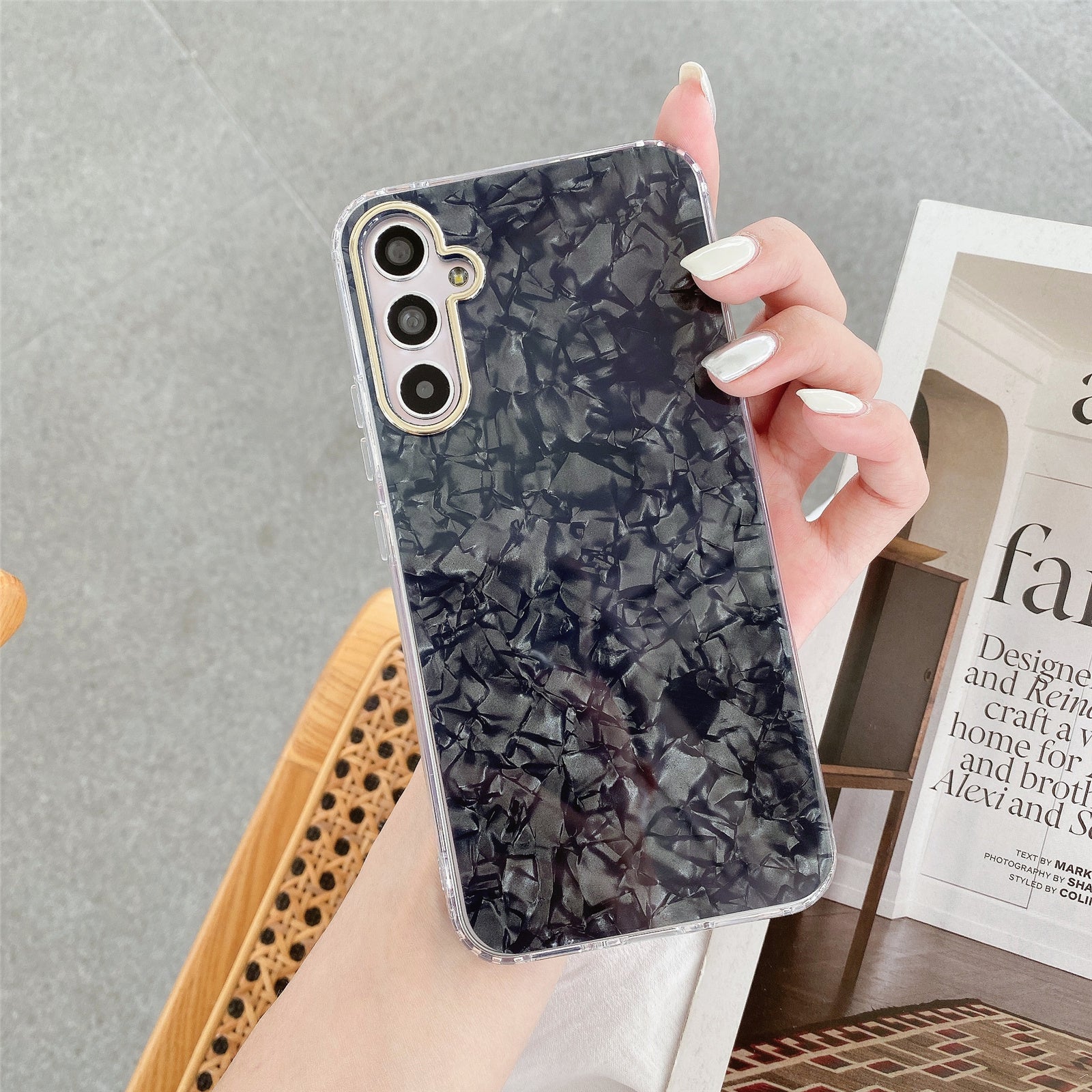 JDCS Series For Samsung Galaxy A54 5G IMD Shell Pattern TPU Case Phone Cover