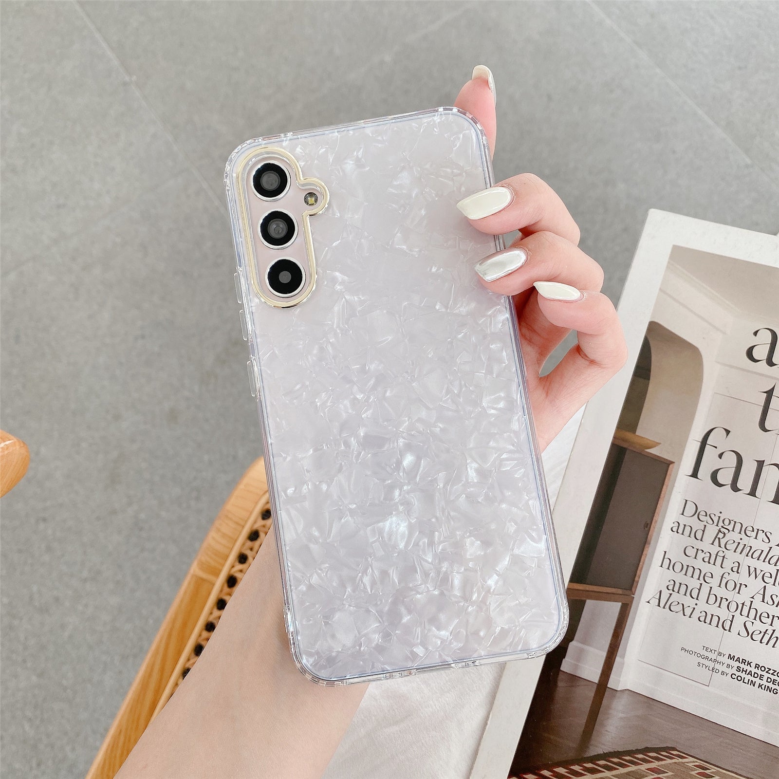 JDCS Series For Samsung Galaxy A34 5G IMD Shell Pattern TPU Case Shockproof Phone Cover