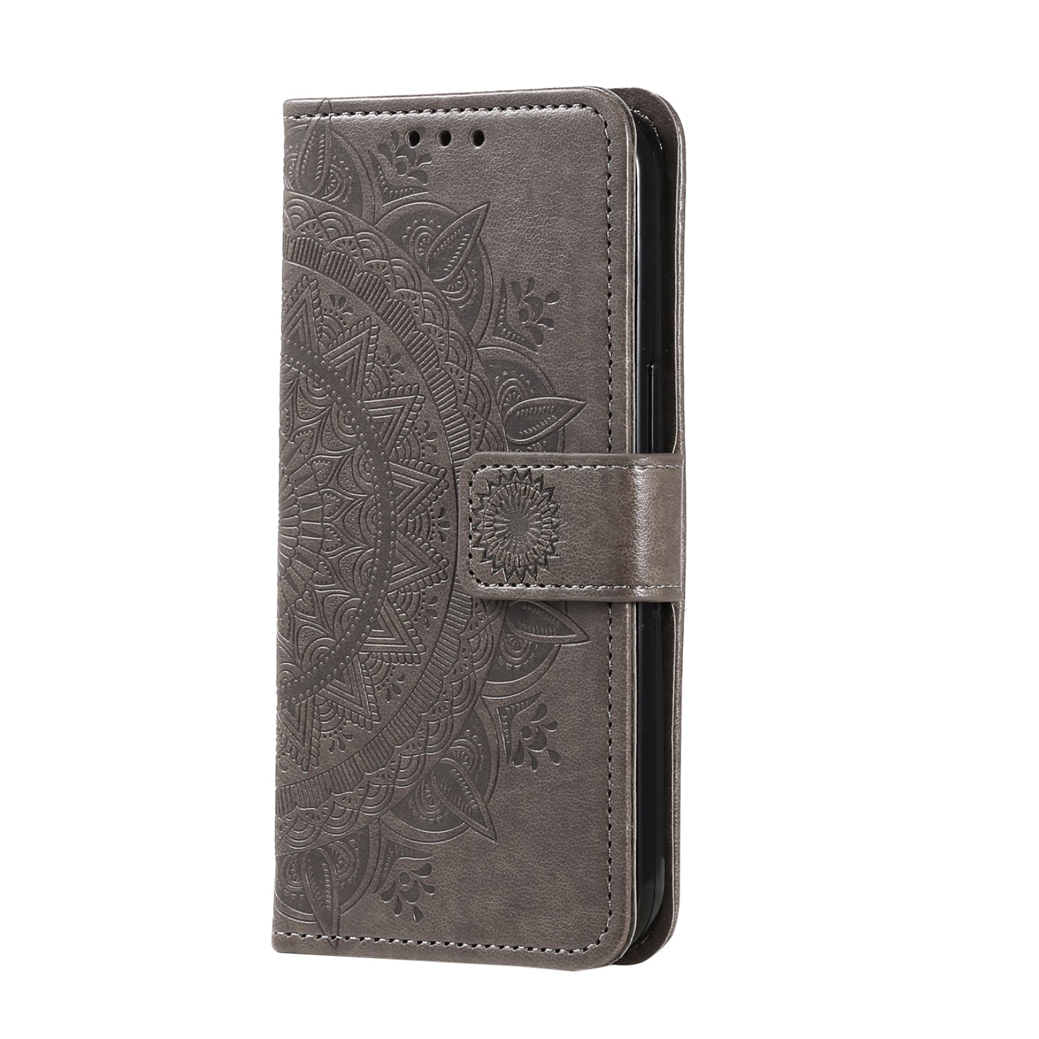 For Samsung Galaxy Z Fold5 5G Leather Wallet Case Mandala Flower Imprinted Phone Stand Cover with Strap
