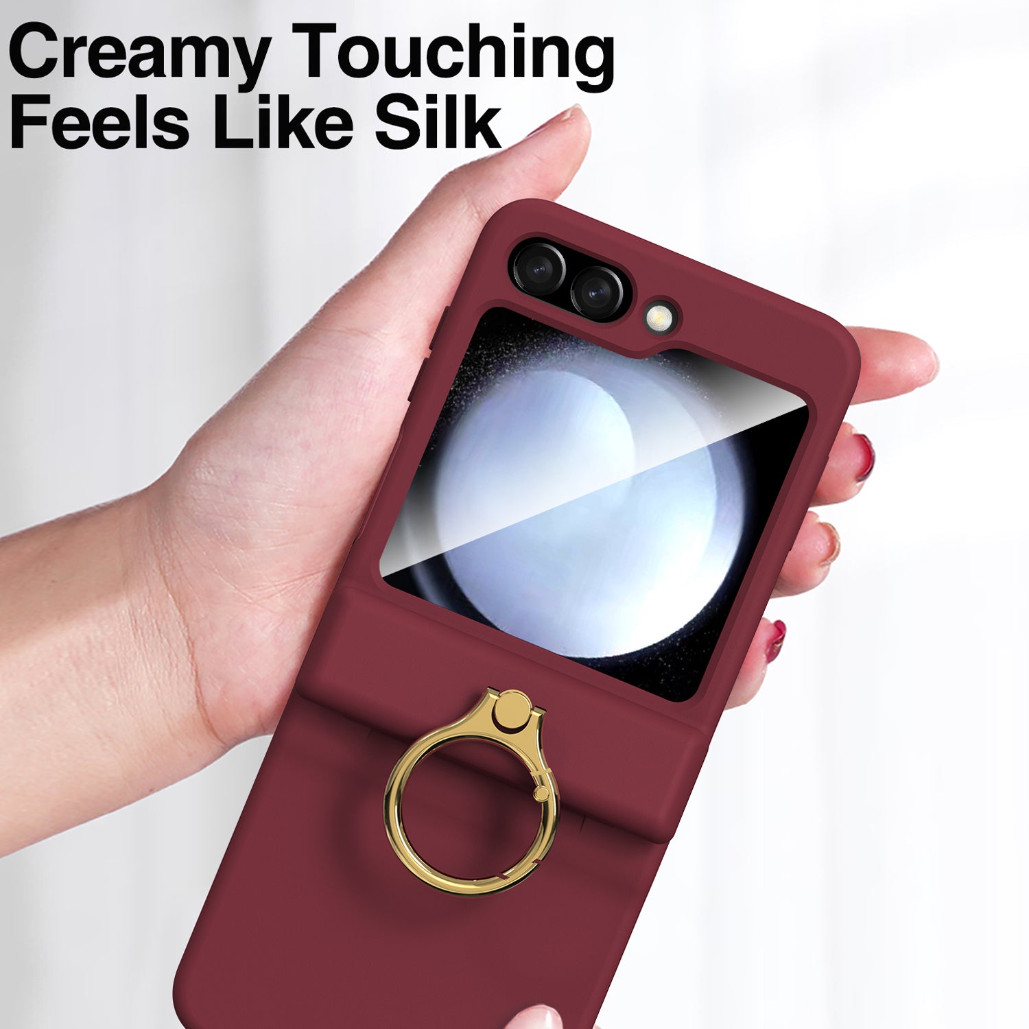 GKK For Samsung Galaxy Z Flip5 5G Ring Kickstand PC Case Magnetic Hinge Protection Phone Cover