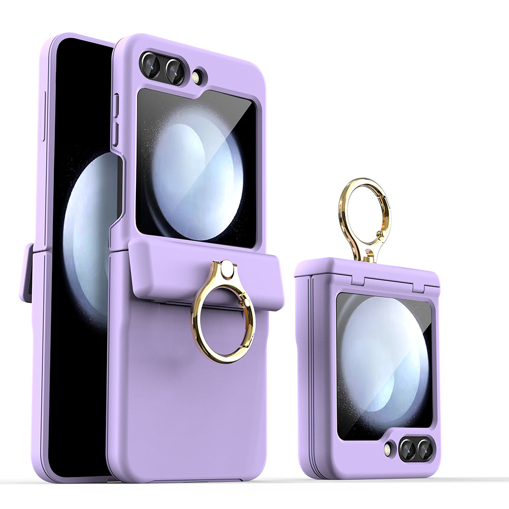 GKK For Samsung Galaxy Z Flip5 5G Ring Kickstand PC Case Magnetic Hinge Protection Phone Cover
