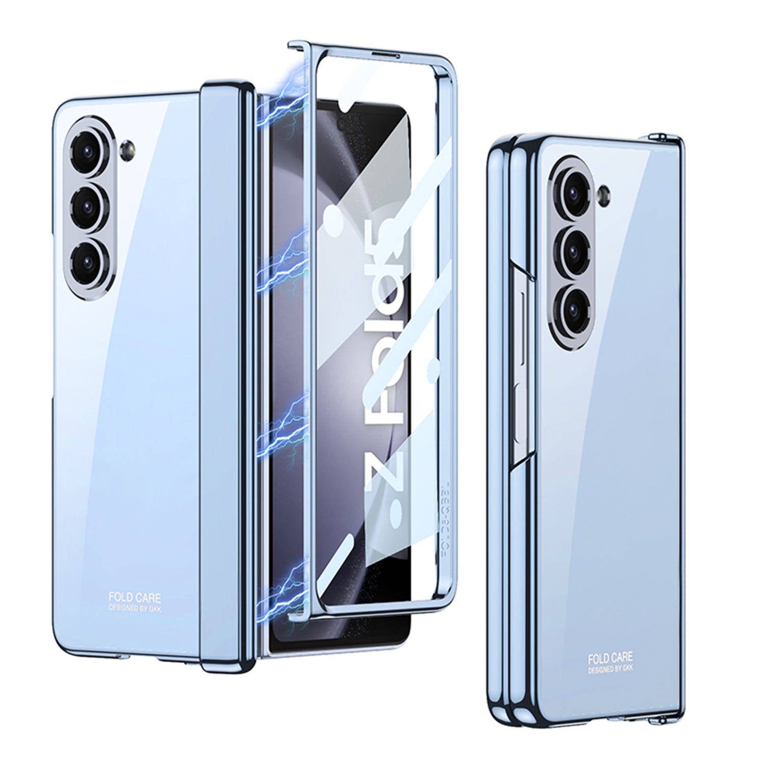 GKK Magnetic Hinge Hard PC Case for Samsung Galaxy Z Fold5 5G Shockproof Phone Cover with Tempered Glass Screen Protector