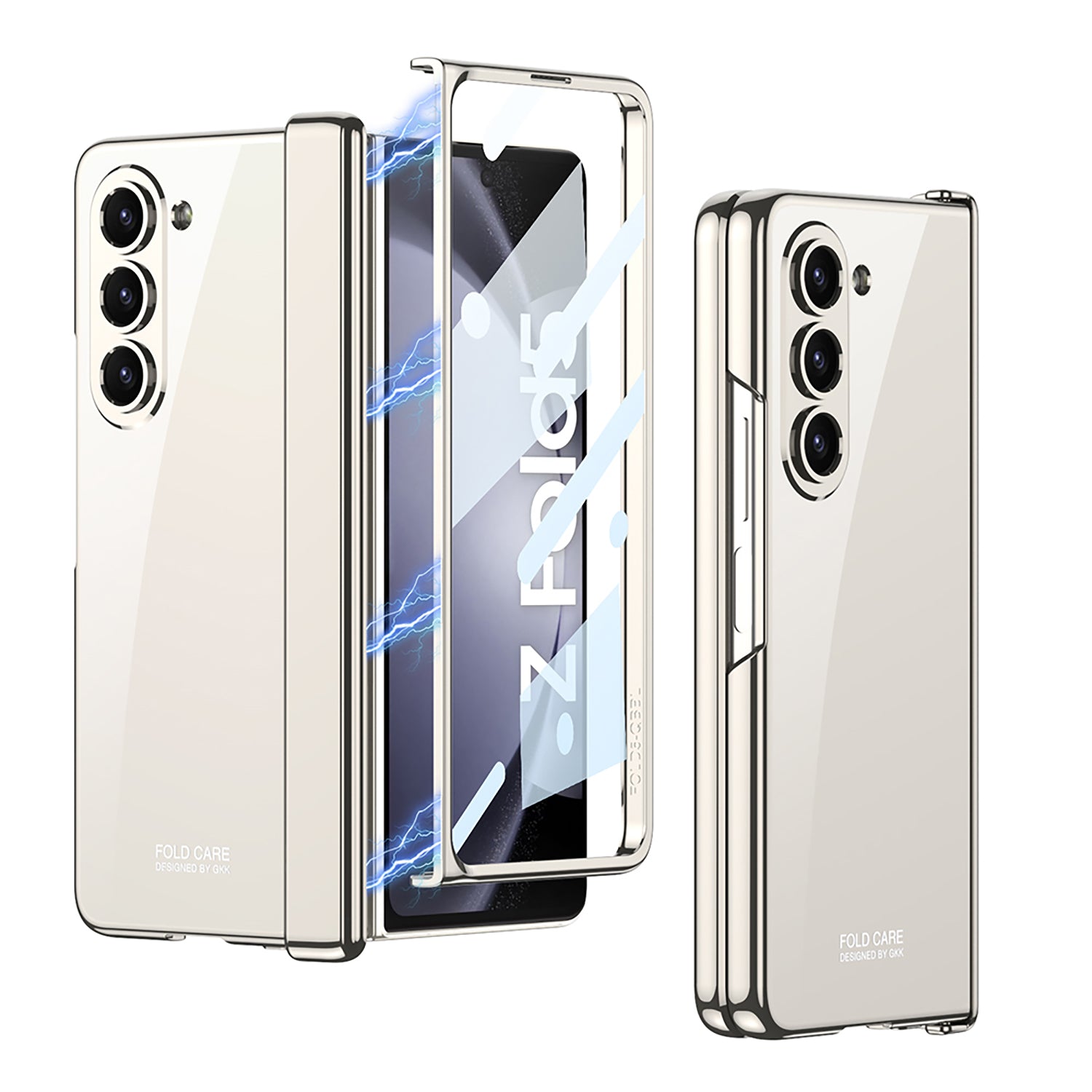 GKK Magnetic Hinge Hard PC Case for Samsung Galaxy Z Fold5 5G Shockproof Phone Cover with Tempered Glass Screen Protector