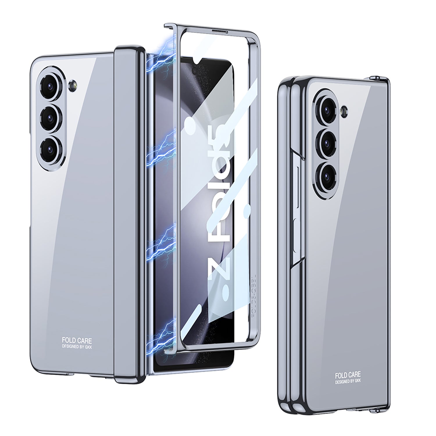 GKK Magnetic Hinge Hard PC Case for Samsung Galaxy Z Fold5 5G Shockproof Phone Cover with Tempered Glass Screen Protector