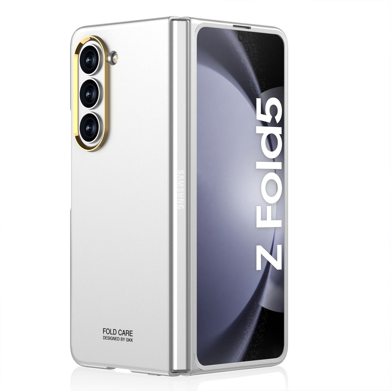 GKK For Samsung Galaxy Z Fold5 5G Hard PC Phone Case Matte Ultra-thin Cover with Metal Lens Frame Glass Film