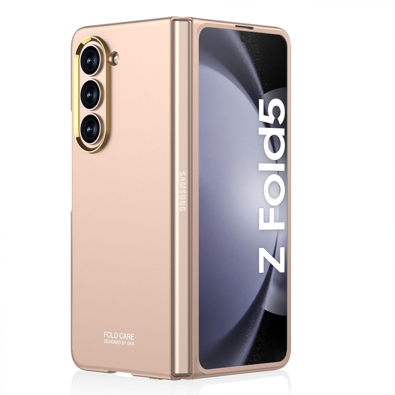 GKK For Samsung Galaxy Z Fold5 5G Hard PC Phone Case Matte Ultra-thin Cover with Metal Lens Frame Glass Film