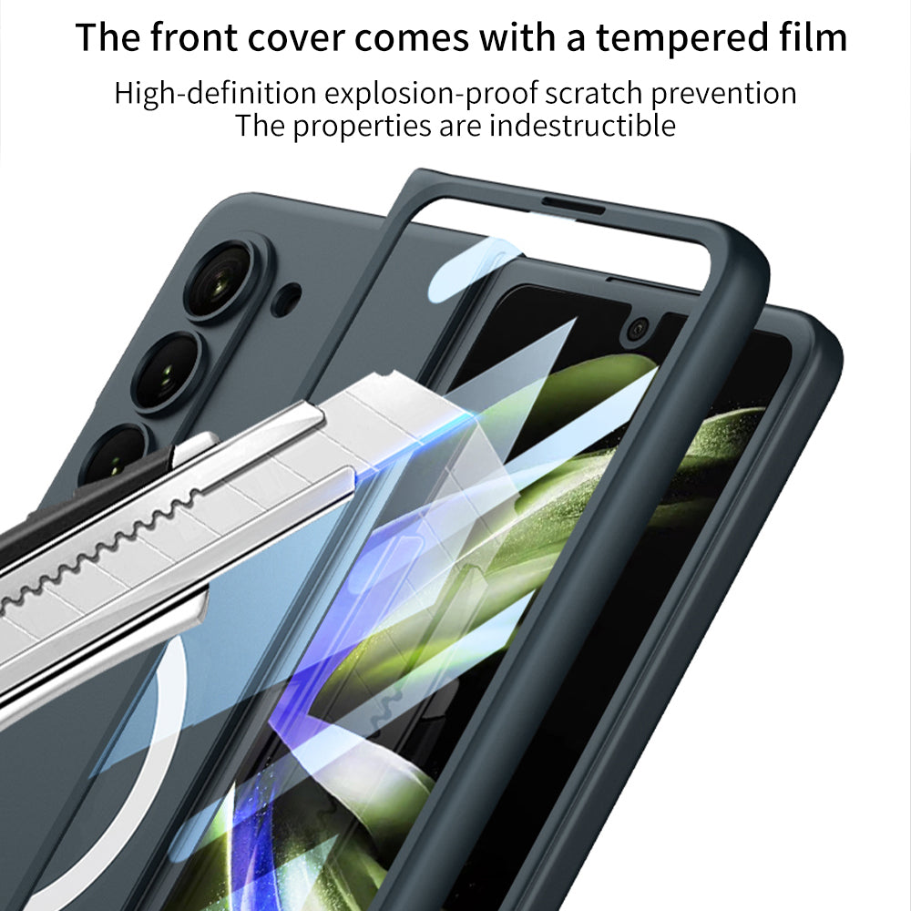 GKK Hard PC Case for Samsung Galaxy Z Fold5 5G Slim Phone Cover Compatible with MagSafe with Tempered Glass Film