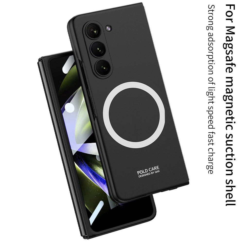 GKK Hard PC Case for Samsung Galaxy Z Fold5 5G Slim Phone Cover Compatible with MagSafe with Tempered Glass Film