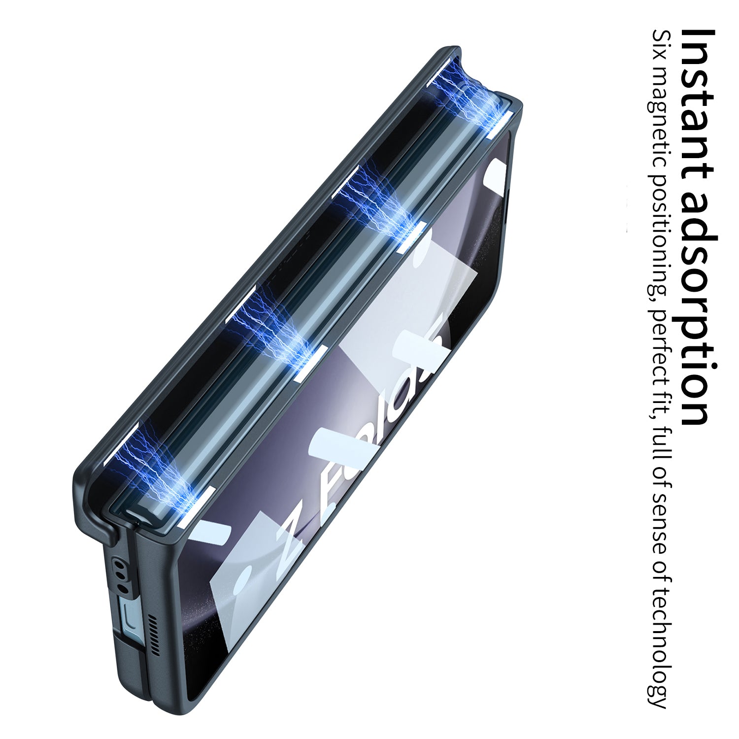 GKK Magnetic PC Phone Case for Samsung Galaxy Z Fold5 5G Kickstand Camera Slider Hinge Design Cover with Glass Film