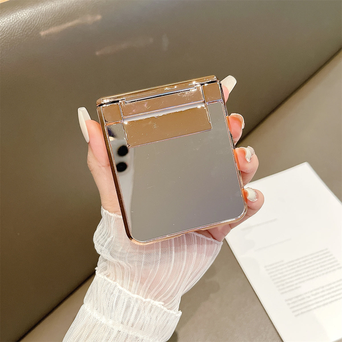 Mirror Surface Hard PC Case for Samsung Galaxy Z Flip5 5G Shockproof Case Anti-Drop Slim Phone Cover