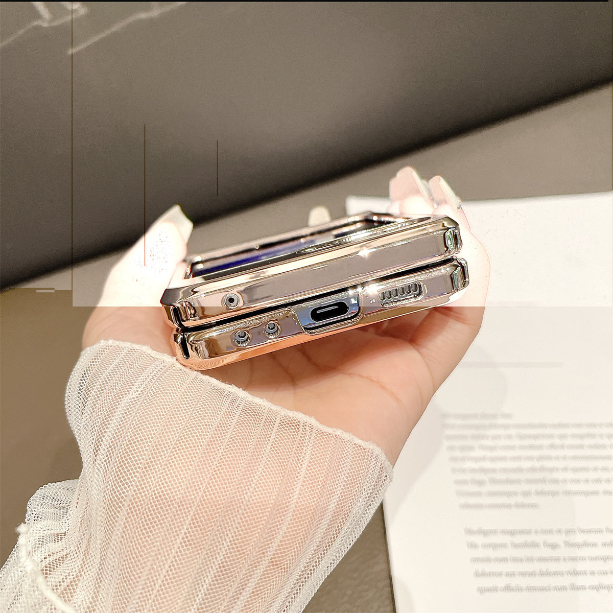Mirror Surface Hard PC Case for Samsung Galaxy Z Flip5 5G Shockproof Case Anti-Drop Slim Phone Cover