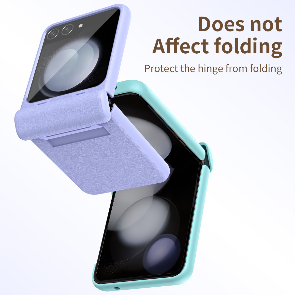 For Samsung Galaxy Z Flip5 5G PU Leather Coated PC Phone Case Hinge Protection Cover with Small Screen Film