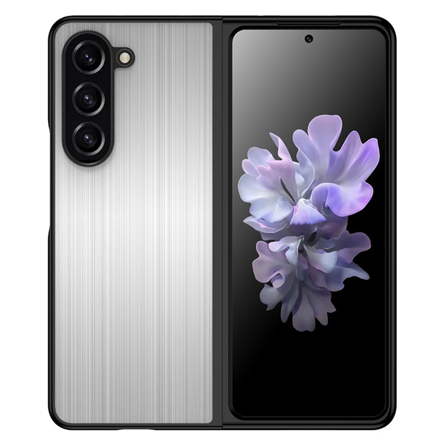 For Samsung Galaxy Z Flip5 5G Stainless Steel PC Case Anti-scratch Cell Phone Protective Cover